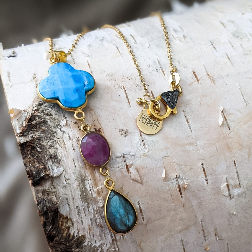 Turquoise Bi-Color Sapphire and Labradorite